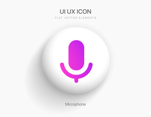 Poster - Podcast, broadcast, webcast icon. Voicemail sign. Voice chat icon. Recording symbol. Mute icon. 3D Phone microphone icon for UI UX, mobile app, presentations with soft UI, neumorphism technical.
