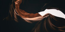 Antelope Canyon, Arizona, Detail Natural Sandstone Cave Located On Navajo Land, Background, Travel Concept Dune