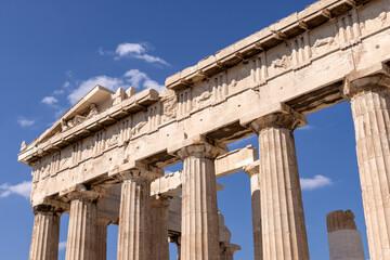 Close-up of the Parthenon temple. Acropolis in Athens, Greece