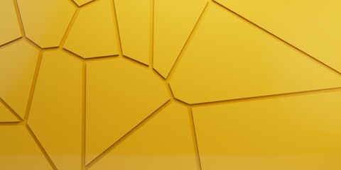Poster - abstract yellow background with cracks. 3d illustration. 3d render