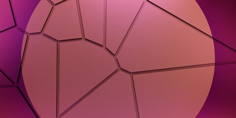 Poster - abstract  pastel pink background with 
round place for product and text. 3d illustration. 3d render