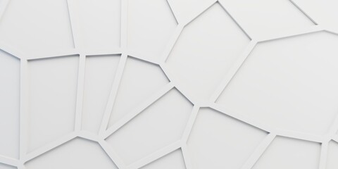 Poster - abstract grid white background with cracks. 3d illustration. 3d render