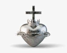 Sacred Heart Of Jesus Silver Casting