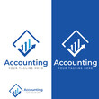 © Muji76 ijum13719@gma - Financial accounting logo, with check mark for financial accounting stock chart analysis. In modern template vector illustration concept style.