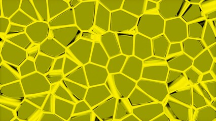 Poster - Yellow and pink background. Design.Bright puzzles of dark color that move and rearrange in abstraction.