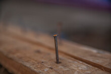 Rusty Nail In Wood