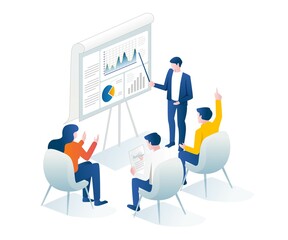 Aufkleber - Team discussion about business development