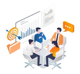 Poster - The team is meeting for business development