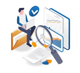 Poster - Man working data analyst program