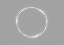 Glow Neon Circle, Ring White Flame, Light Swirl