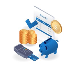 Income invoice report illustration