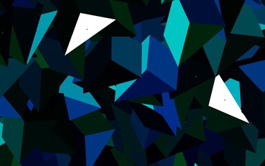 Wall Mural - Dark Blue, Green vector pattern with polygonal style.