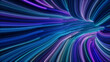 © RocknRoller Studios - Wavy Neon Tunnel with Lilac, Turquoise and Blue Streaks. 3D Render.
