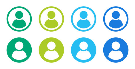 Aufkleber - User icon vector illustration. Profile in colorful circle symbol. 