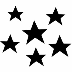 black star on white background