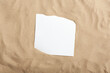 © Carolina Jaramillo - Summer layout, flat lay minimal design of beach sand with a blank paper card