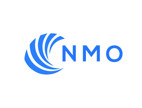 NMO Flat accounting logo design on white background. NMO creative initials Growth graph letter logo concept. NMO business finance logo design.
