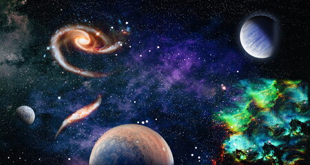 Wall Mural - high quality space background. bright star nebula. distant galaxy. abstract image. elements of this 