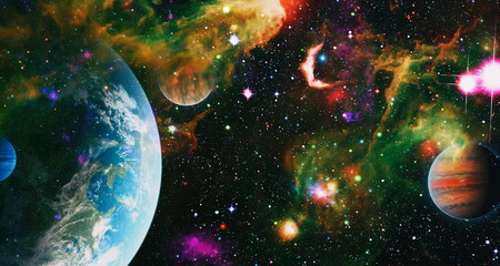 Wall Mural - high quality space background. bright star nebula. distant galaxy. abstract image. elements of this 