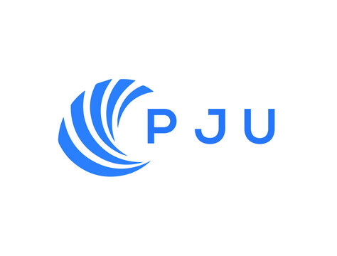 PJU Flat accounting logo design on white background. PJU creative initials Growth graph letter logo concept. PJU business finance logo design.
