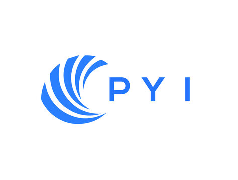 PYI Flat accounting logo design on white background. PYI creative initials Growth graph letter logo concept. PYI business finance logo design.
