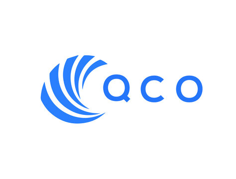 QCO Flat accounting logo design on white background. QCO creative initials Growth graph letter logo concept. QCO business finance logo design.
