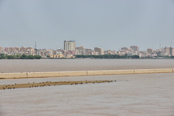 Sticker - The view of Indus River in Sukkur, Pakistan