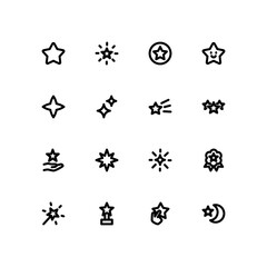 Wall Mural - star icon set, minimal linear vector icons.
