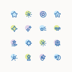 Wall Mural - star icon set, minimal linear vector icons.