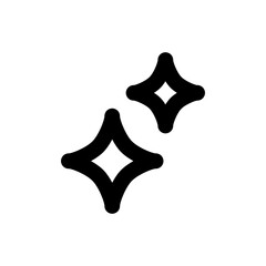 Wall Mural - simple glittering star icon, vector line icon on white background.