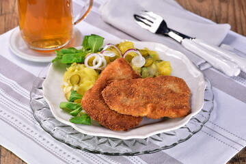 Wiener schnitzel with Austrian potato salad