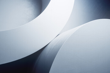 Poster - Modern architecture abstract background with light grey concrete forms. 3D rendering