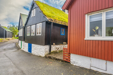 Wall Mural - Torshavn streets in the old part of the city, Faroe Islands