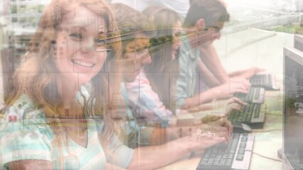 Poster - Animation of data processing over students using computers
