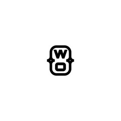 WO line bold concept logo initial concept with high quality logo design