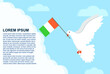 © Hakan - Ireland peace concept with text area, Dove of Peace bird with Ireland flag, peace day template