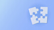© Mykola - Vector Illustration of a jigsaw puzzle parts on blue background with copy space