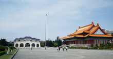 The Front Gate And National Theater And Concert Hall At Chiang Kai Shek Memorial Hall In Taiwan
