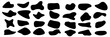 © Esther_Design - Set of different blotch shapes. Random abstract liquid shapes, round abstract organic elements. Pebble, drops and blobs silhouettes. Simple rounded shapes. Vector illustration