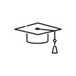 © Tunsale - Graduation cap icon isolated on white background