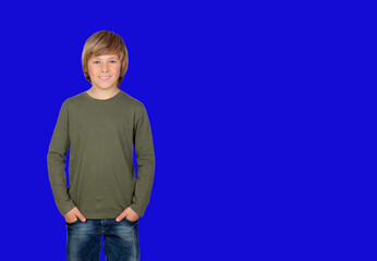 Wall Mural - Full length portrait of a boy in khaki