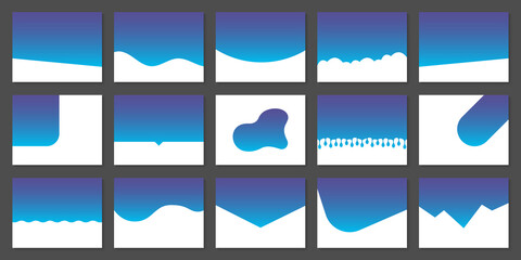 Wall Mural - template of modern dividers shapes for website pictogram set. curve lines, drops, wave collection of
