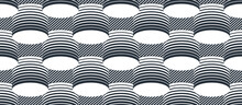 Tubes Op Art Seamless Vector Background, Repeat Tiling Optical Illusion Pattern, Textile Or Wrapping Paper, Website Backdrop Or Wallpaper.