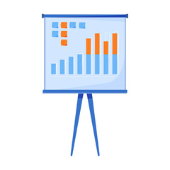 Poster - professional display board with graphics semi flat color vector object. conference event. meeting ro
