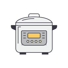 Multicooker icon in color, isolated on white background 