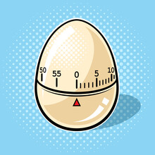 Egg Timer Pop Art Retro Raster Illustration. Comic Book Style Imitation.