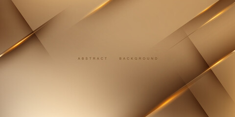 Wall Mural - brown abstract background design with luxury golden elements vector illustration