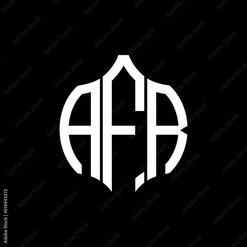 AFR letter logo. AFR best black background vector image. AFR Monogram ...