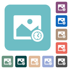 Poster - Image modified time alternate rounded square flat icons