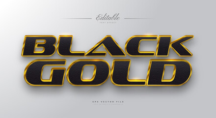 Wall Mural - elegant black and gold text style with 3d and texture effect